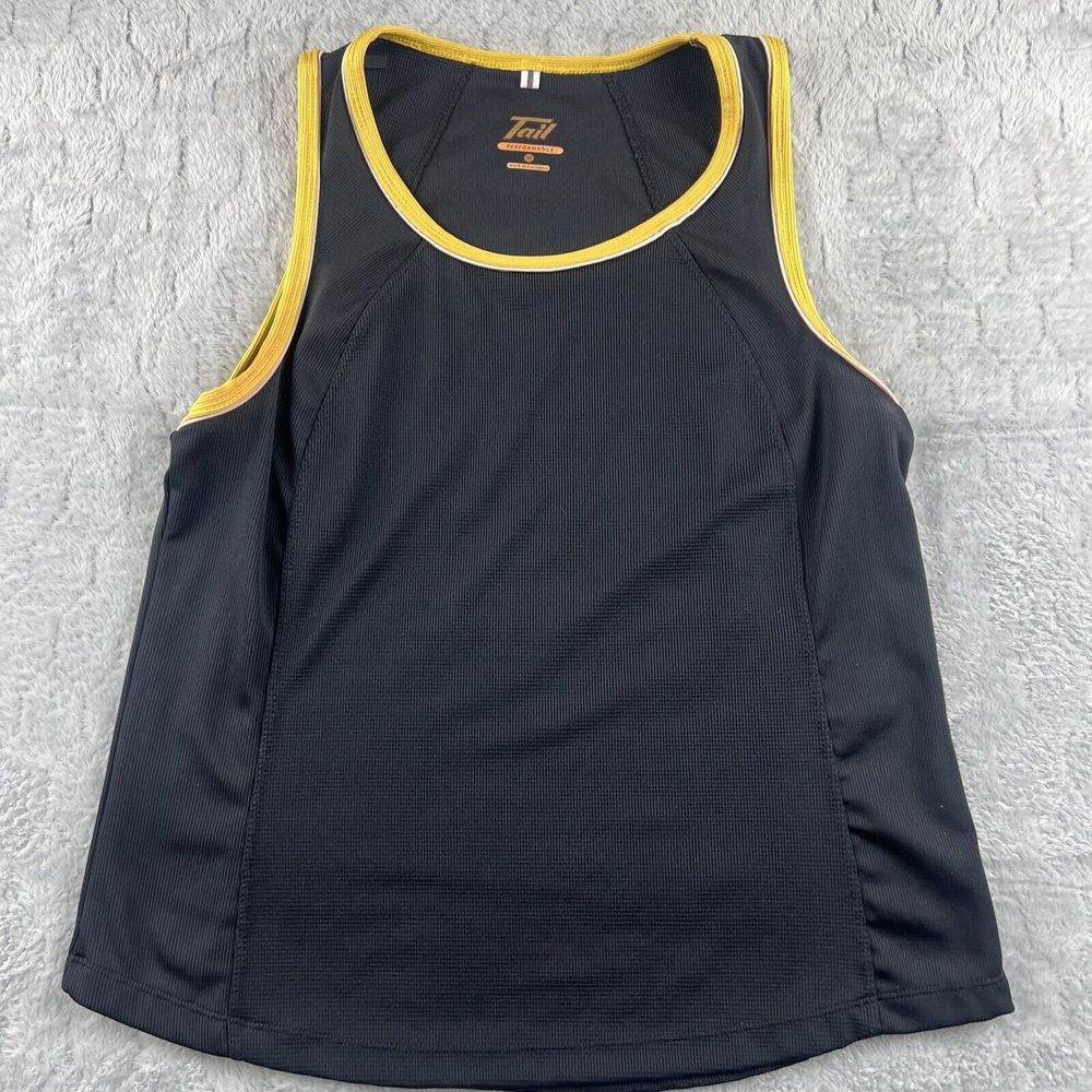 Tail Performance Tennis Tank Top Black/Yellow Trim Women's Size M